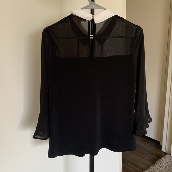 Jeweled Collared Sheer Blouse - Picture 5 of 6